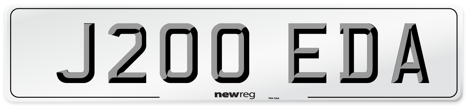 J200 EDA Number Plate from New Reg